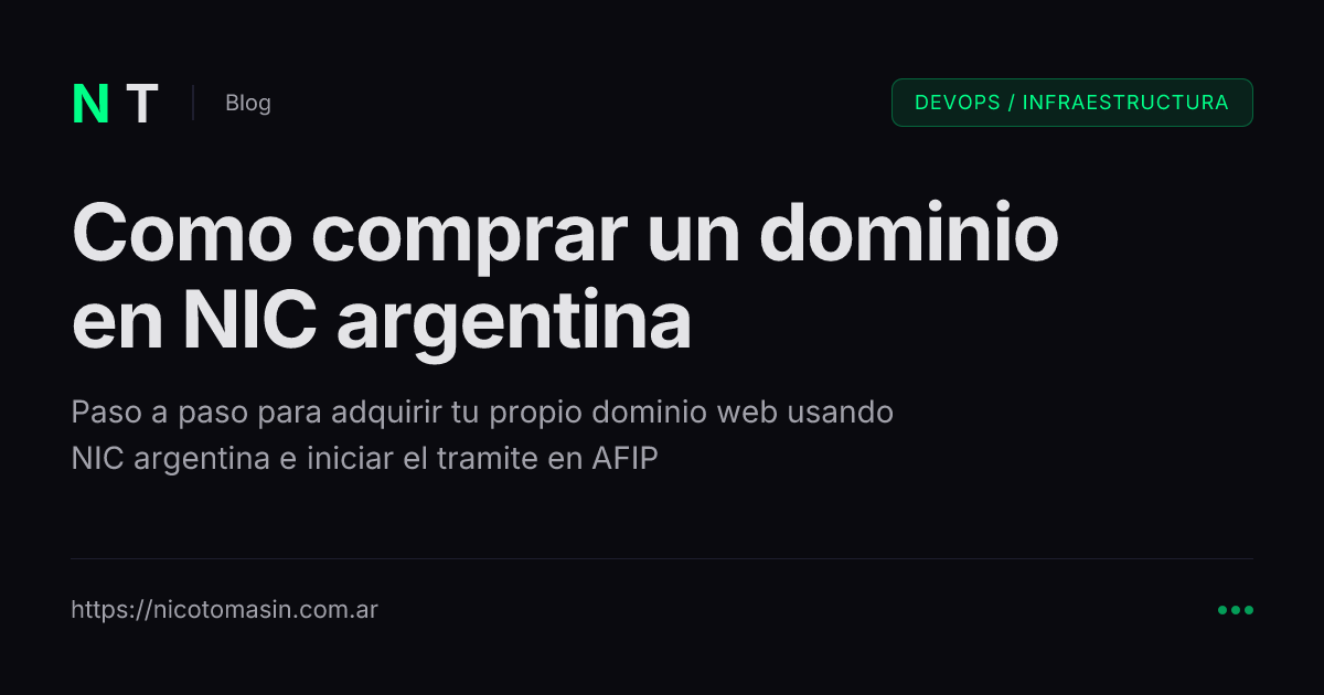 Como comprar un dominio en NIC argentina