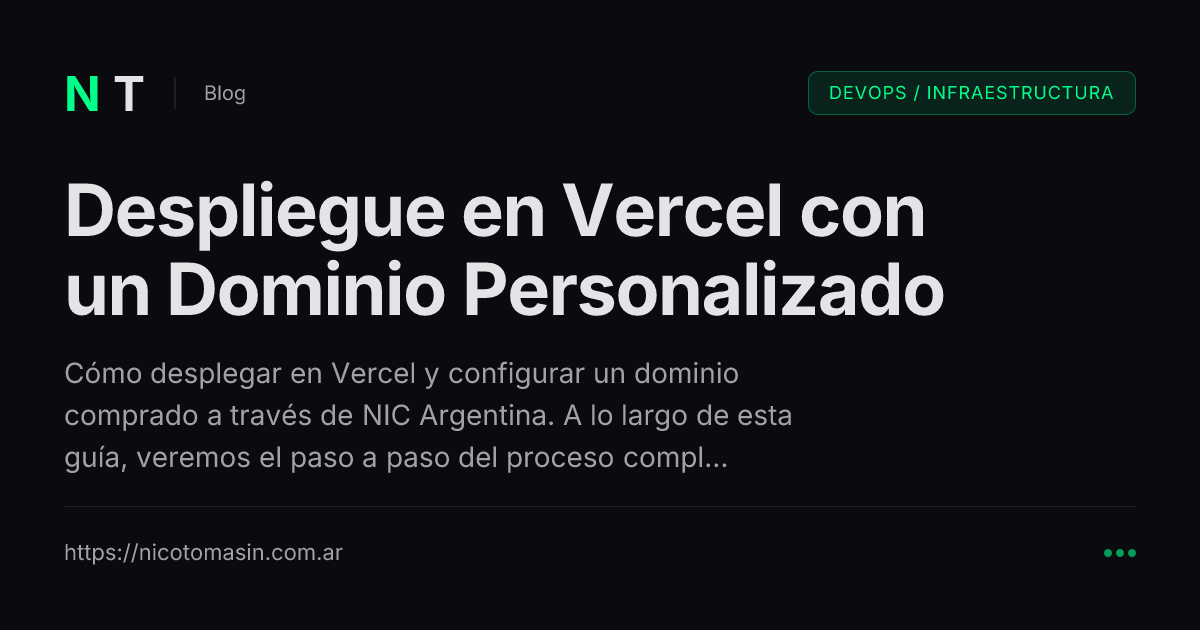Despliegue en Vercel con un Dominio Personalizado